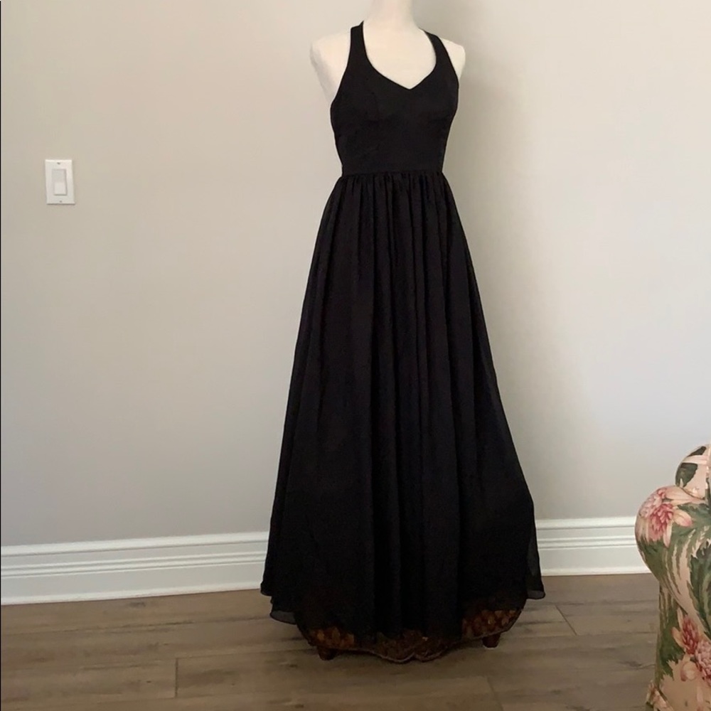 Black bridesmaid formal gown